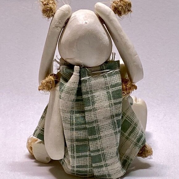 Russ Berri 13900 VTG Country Kin Sculptstone Jointed Bunny Shelf Sitter Figurine - Picture 4 of 9